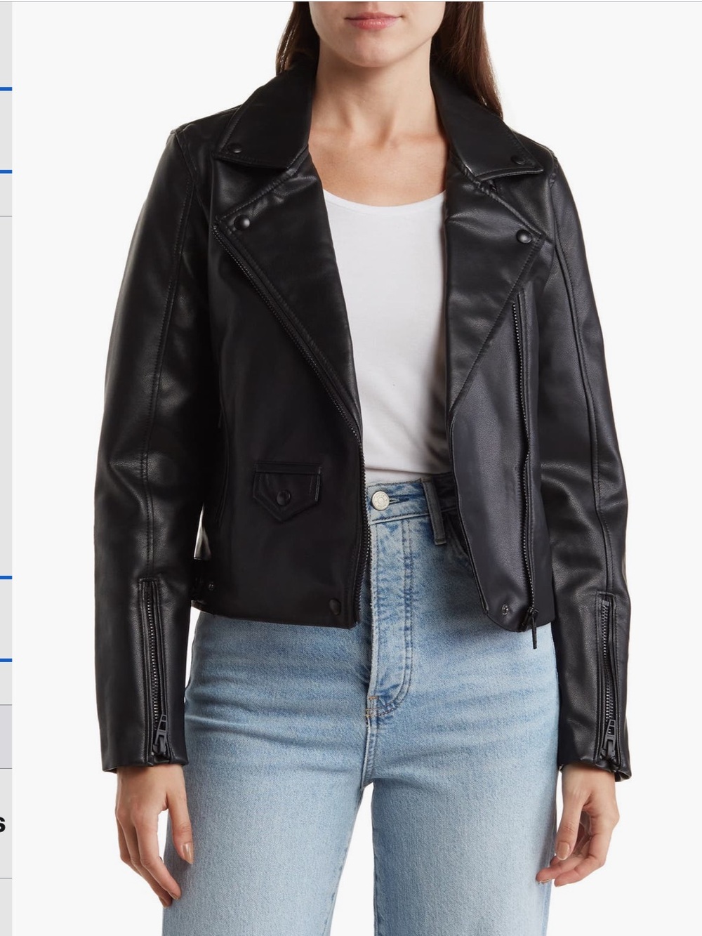 NWT BLANKNYC vegan leather moto black trim